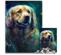 Puzzle Fantasy Golden Retriever da 1000 pezzi per adulti, attività divertenti da fare a casa, regalo di compleanno, regali da viaggio, 50x75CM/19,68x29,52 pollici.