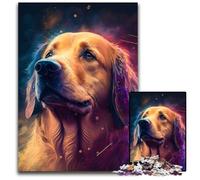 Puzzle fantasy Golden Retriever per adulti, 1000 pezzi, in cartone, per adulti, regalo perfetto per compleanni e festività, 26X38CM/10,23x14,96 pollici.