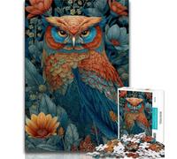 Puzzle fantasy gufo per adulti 1000 pezzi, giocattoli educativi per l'apprendimento, giochi per famiglie, regali per amici e parenti, 38x26cm