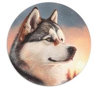 Puzzle Fantasy Husky da 1000 pezzi per adulti, puzzle rotondo da 1000 pezzi, gioco creativo per famiglie e decorazioni per la casa, regalo di Natale perfetto per adolescenti, 67,5x67,5 cm
