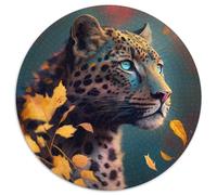 Puzzle Fantasy Leopard da 1000 pezzi, puzzle rotondo da 1000 pezzi, perfetto per il divertimento in famiglia a Natale, Ringraziamento, compleanni e Pasqua, 67,5x67,5 cm.
