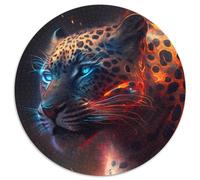 Puzzle Fantasy Leopard da 1000 pezzi, regalo per amanti dei viaggi e coppie, puzzle rotondo da 1000 pezzi, giocattolo stimolante, 67,5x67,5 cm