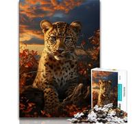 Puzzle fantasy leopardo per adolescenti, puzzle da 1000 pezzi, giocattolo educativo ideale come regalo per tutta la famiglia (38x26cm)