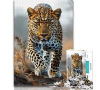 Puzzle fantasy leopardo per adulti da 1000 pezzi, impegnativo da completare ma divertente e umoristico con poster abbinato e foglio di quiz 50x75cm
