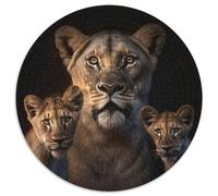 Puzzle Fantasy Lion da 1000 pezzi, puzzle rotondo da 1000 pezzi, perfetto per il divertimento in famiglia a Natale, Ringraziamento, compleanni e Pasqua, 67,5x67,5 cm.