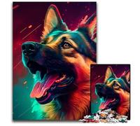 Puzzle fantasy "Pastore tedesco" da 1000 pezzi,puzzle impossibile per adulti,perfetto per adolescenti e collezionisti,ideale come decorazione per la casa e regalo da viaggio,50x75CM