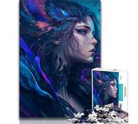 Puzzle fantasy per adolescenti, ritratto di angelo, per adulti e ragazzi, 1000 pezzi, perfetto per le serate di gioco, giocattolo colorato per la casa, regalo (38x26cm)