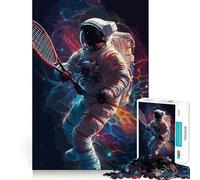 Puzzle fantasy per adulti con tema tennis e astronauta, 1000 pezzi Un gioco intelligente per la casa, con tagli precisi e decorazioni da parete 50x75cm