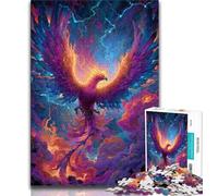 Puzzle Fantasy Phoenix per adolescenti, puzzle da 1000 pezzi, antistress per trascorrere il tempo libero in casa, con poster abbinato e foglio di quiz, 50x75cm