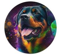 Puzzle fantasy Rottweiler per adulti, 1000 pezzi, puzzle rotondo colorato da 1000 pezzi, decorazione per la casa e gioco interattivo per famiglie, 67,5x67,5 cm