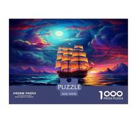 Puzzle Fantasy Sailing Vessel Da 1000 Pezzi, Puzzle Dreamy Ocean Voyage Adulti, Gioco Diabilità Impossibile Puzzle Arte Giochi Rilassamento E Intelligenza Regalo Per Amore E Amico 70x50cm/1000pcs