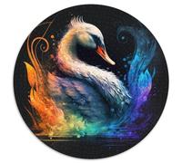 Puzzle Fantasy Swan da 1000 pezzi, puzzle rotondi da 1000 pezzi per adulti, sfida per la mente, attività educativa per adolescenti, 67,5x67,5 cm