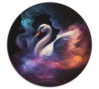 Puzzle Fantasy Swan per adulti, puzzle rotondo da 1000 pezzi, perfetto per adolescenti e per l'arredamento della casa, 67,5x67,5 cm.