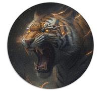 Puzzle Fantasy Tiger per adulti, 1000 pezzi, puzzle rotondi per principianti, ideale come regalo di compleanno e per le feste, 67,5x67,5 cm.