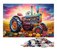 Puzzle fantasy trattore 1000 pezzi puzzle in legno per adulti regalo perfetto per l'arredamento della casa e il divertimento delle feste 50x75CM / 19,68x29,52 pollici