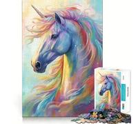Puzzle fantasy unicorno e cavallo da 1000 pezzi,gioco creativo per sviluppare le capacità cognitive,componenti robusti e facili da tagliare,ideale per i viaggi,gioco per allenare la mente (38x52cm)