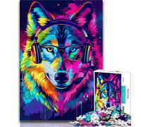 Puzzle Fantasy Wolf da 1000 pezzi per adulti e adolescenti, aiuta il cervello ad allenare i giocattoli avvincenti per coltivare la pazienza Un'opera d'arte (75x50cm)