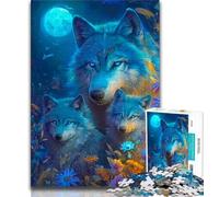 Puzzle Fantasy Wolf da 1000 pezzi per adulti e adolescenti, giocattolo educativo ideale come regalo per tutta la famiglia, 38x26cm