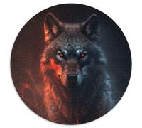 Puzzle Fantasy Wolf da 1000 pezzi per adulti, puzzle rotondi da 1000 pezzi per adulti, sfida per la mente, attività educativa per adolescenti, 67,5x67,5 cm