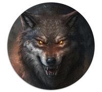 Puzzle Fantasy Wolf da 1000 pezzi per adulti, puzzle rotondo da 1000 pezzi, gioco creativo per famiglie e decorazioni per la casa, regalo di Natale perfetto per adolescenti, 67,5x67,5 cm