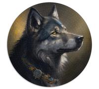Puzzle Fantasy Wolf da 1000 pezzi, puzzle rotondo da 1000 pezzi, ideale per gli innamorati, perfetto regalo di Natale, Capodanno e San Valentino, 67,5x67,5 cm.