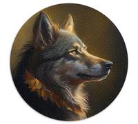Puzzle Fantasy Wolf da 1000 pezzi, rotondo, per adulti, design intricato per adolescenti, decorazioni fai da te e divertimento che stimola la mente, 67,5x67,5 cm.