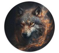 Puzzle fantasy Wolf per adulti, 1000 pezzi, in cartone, ideale come decorazione per casa o ufficio, regalo di Natale ideale, 67,5x67,5 cm.