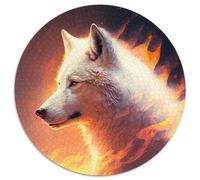 Puzzle Fantasy Wolf per adulti, 1000 pezzi, puzzle rotondi per principianti, ideale come regalo di compleanno e per le feste, 67,5x67,5 cm.