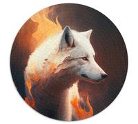 Puzzle Fantasy Wolf per adulti, 1000 pezzi, puzzle rotondo, attività per famiglie, rompicapo, arredamento per la casa, regalo di Natale, 67,5x67,5 cm