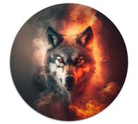 Puzzle Fantasy Wolf per adulti, 1000 pezzi, puzzle rotondo, rompicapo, gioco interattivo per famiglie, adatto dai 14 anni in su, 67,5x67,5 cm.
