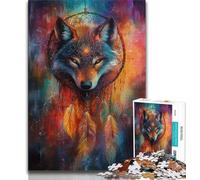 Puzzle Fantasy Wolf per adulti da 1000 pezzi, gioco stimolante e per famiglie con pezzi completamente interconnessi di forma casuale, 50x75cm