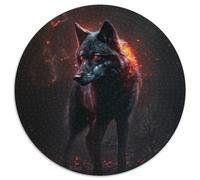 Puzzle Fantasy Wolf per adulti, puzzle rotondo da 1000 pezzi, perfetto per adolescenti e per l'arredamento della casa, 67,5x67,5 cm.