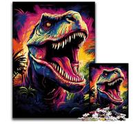 Puzzle Fantasy World of Dinosaurs 1000 pezzi Puzzle in legno Regalo perfetto per le feste di Natale Halloween Pasqua Capodanno 1000 pezzi (75x50 cm)