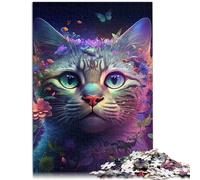 Puzzle Farfalla e Gatto per Adulti, 1000 Pezzi Puzzle in Legno Divertente Attività Casa Regalo di Compleanno Regalo di Viaggio 1000 Pezzi (50 x 75 cm)