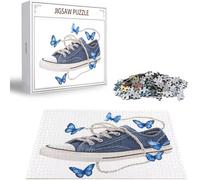 Puzzle Farfalla Puzzle 1500 Pezzi Jigsaw Adulti DIY Classici Gioco, Puzzles a Forma di Scarpa, Giochi Rilassamento e Intelligence per Ragazzi 14 Anni 87x57cm/1500 pcs con Scatola Regalo in Legno H-553