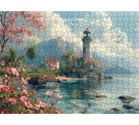Puzzle faro lago - Puzzle 5000 Pezzi per Adulti - Puzzles Giochi Rilassamento Intelligence - Bene Confezionamento Scatola - Stampa Alta Definizione Colori Brillanti - Puzzles Legno Impegnativi s7h-861