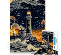 Puzzle "Faro nella Notte Stellata" per ragazzi, 1000 pezzi, gioco di abilità mentale, design semplice e divertente, assemblaggio, regalo memorabile 50x75cm