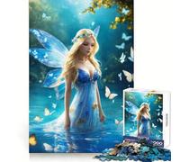 Puzzle "Fata Azzurra nell'Acqua con Farfalle" da 1000 pezzi, esercizio per la mente, hobby rilassante, taglio di precisione, regalo per le vacanze (38x52cm)