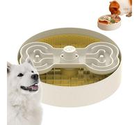 Puzzle Feeder Ciotola per cani ad alimentazione lenta, per cibo secco, umido e crudo, per cani di taglia grande, giallo