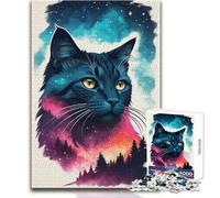Puzzle "Felino nel cosmo" per adolescenti, 1000 pezzi Un'esperienza di apprendimento attraverso il gioco Un regalo sentito per occasioni speciali Dimensioni: 38x26cm