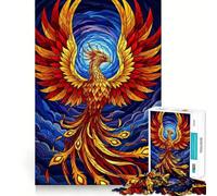 Puzzle "Fenice che risorge" in vetro colorato per ragazzi, 1000 pezzi, gioco di abilità mentale, design semplice e divertente, assemblaggio, regalo memorabile 38x26cm