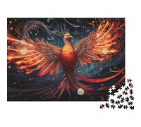 Puzzle Fenice Uccello di Fuoco per Adulti - Fenice del Sole Rossa Gioco Rompicapo e Sfidante per Decorazione Murale 52x38cm