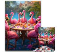 Puzzle "Fenicotteri che giocano a poker",1000 pezzi,puzzle impossibile per adulti,perfetto per adolescenti e collezionisti,ideale come decorazione per la casa e regalo da viaggio,50x75CM