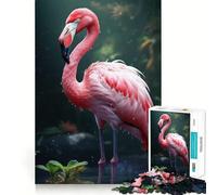 Puzzle fenicottero rosa da 1000 pezzi per ragazzi, gioco di logica, leggero, rilassante, taglio liscio, decorazione da parete (38x52cm)