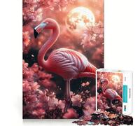 Puzzle "Fenicottero Rosa in Fiore" per Adolescenti, 1000 Pezzi, Gioco per Esercizi Mentali, Design Rilassante, Assemblaggio, Sorpresa di Natale (38x52cm)