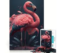 Puzzle fenicottero rosa per ragazzi, 1000 pezzi, gioco stimolante, rilassante, preciso, lista dei desideri di Babbo Natale (50x75cm)