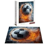 Puzzle Fiamma Puzzle 4000 Pezzi Jigsaw Adulti DIY Classici Gioco, Puzzles a Forma di Calcio, Giochi Rilassamento e Intelligence per Ragazzi da 14 Anni 141 x 87 cm/4000 pcs con Regalo in Legno B-4714