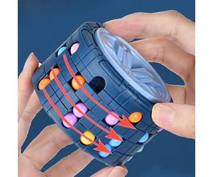 Puzzle Fidget a Ruota Magica, Cubo di Fagioli Magici Rotante con Design 3D a Pneumatico, Giocattolo Educativo Sensoriale Antistress per Bambini Adulti e Adolescenti, Regalo di Compleanno Premio per la