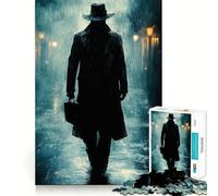 Puzzle "Figura misteriosa sotto la pioggia" per adolescenti, 1000 pezzi, gioco mentale, divertimento per il tempo libero, taglio di alta qualità, regalo pensato con cura (38x52cm)
