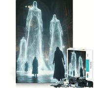 Puzzle "Figure Spettrali in Cathed" da 1000 pezzi per adolescenti, gioco di memoria, gioco al chiuso, taglio fine, Babbo Natale, desiderio, scegli 38x26cm